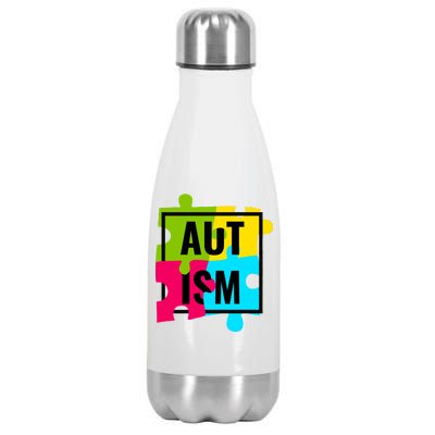 Autism Awareness Puzzle Pieces Stainless Steel Insulated Water Bottle