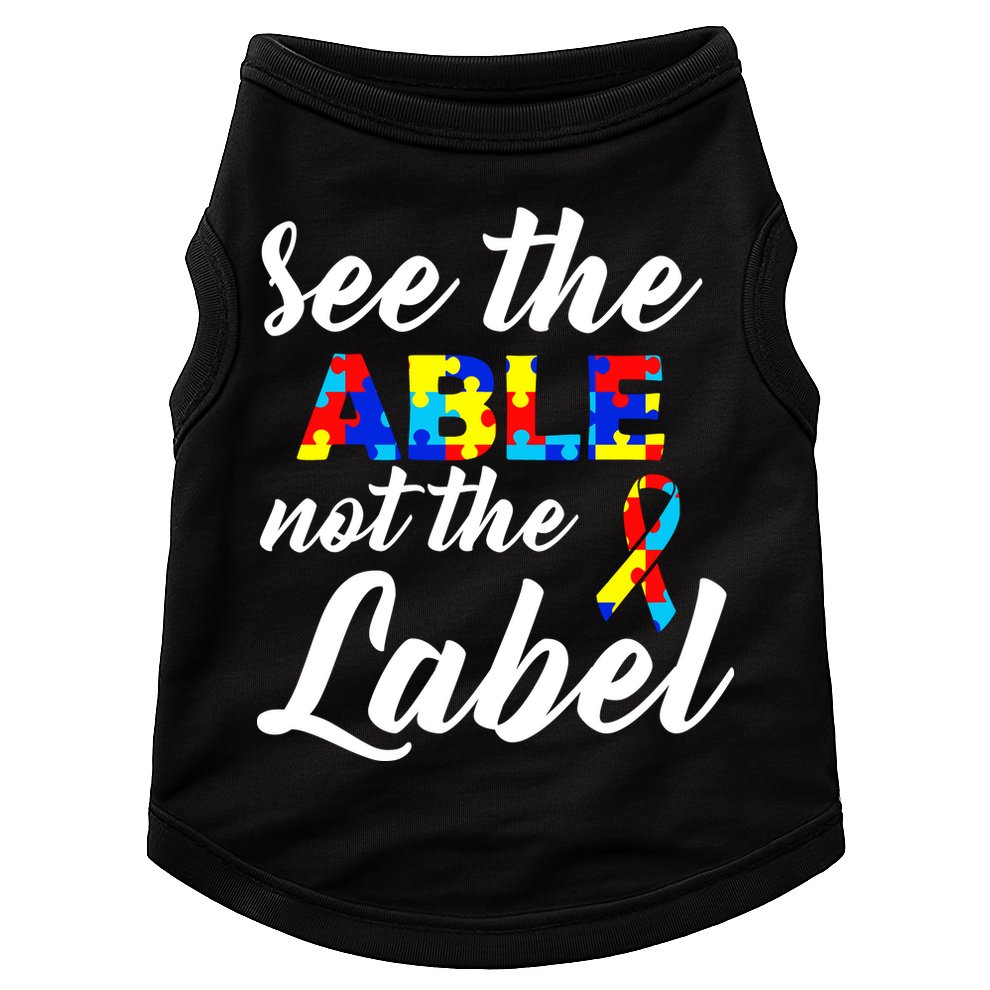 Autism Awareness Puzzle See The Able Not The Label Doggie Tank