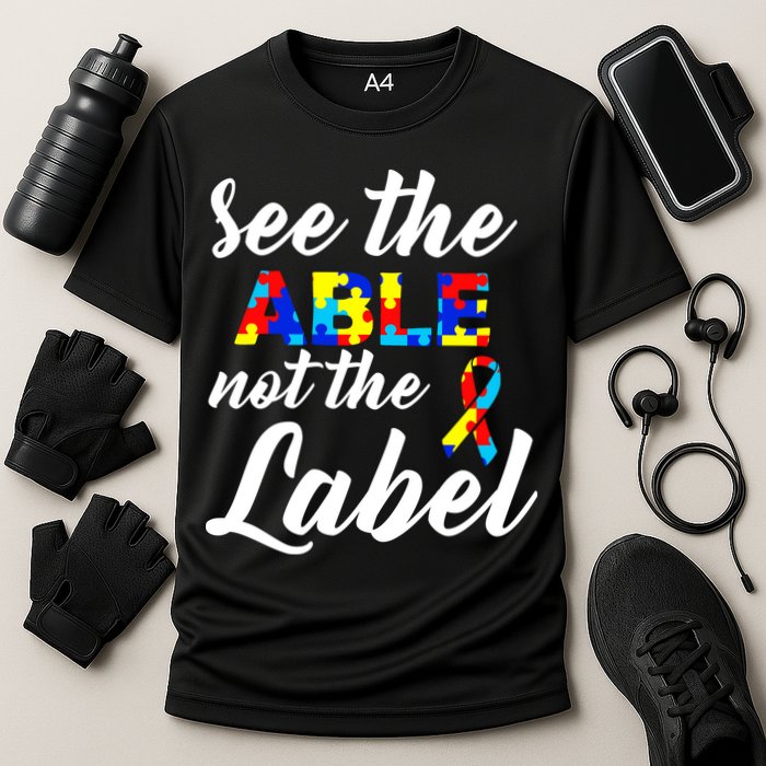 Autism Awareness Puzzle See The Able Not The Label Performance Shirt