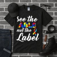 Autism Awareness Puzzle See The Able Not The Label Tall T-Shirt