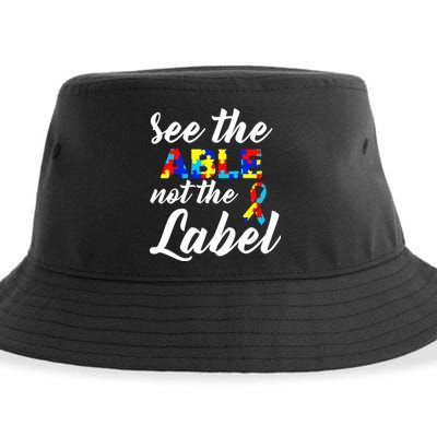 Autism Awareness Puzzle See The Able Not The Label Sustainable Bucket Hat