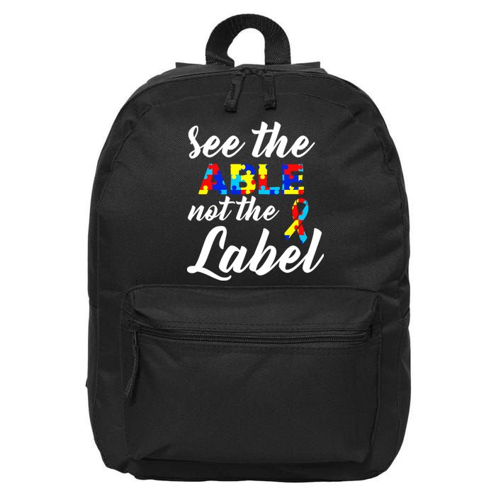 Autism Awareness Puzzle See The Able Not The Label 16 in Basic Backpack