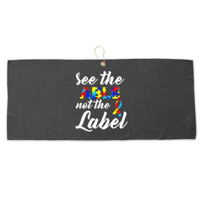 Autism Awareness Puzzle See The Able Not The Label Large Microfiber Waffle Golf Towel