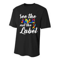 Autism Awareness Puzzle See The Able Not The Label Youth Performance Sprint T-Shirt