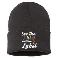Autism Awareness Puzzle See The Able Not The Label Sustainable Knit Beanie