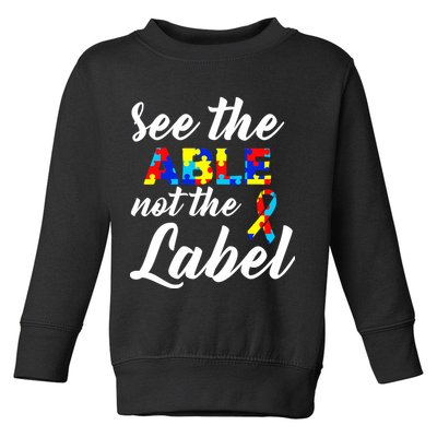 Autism Awareness Puzzle See The Able Not The Label Toddler Sweatshirt