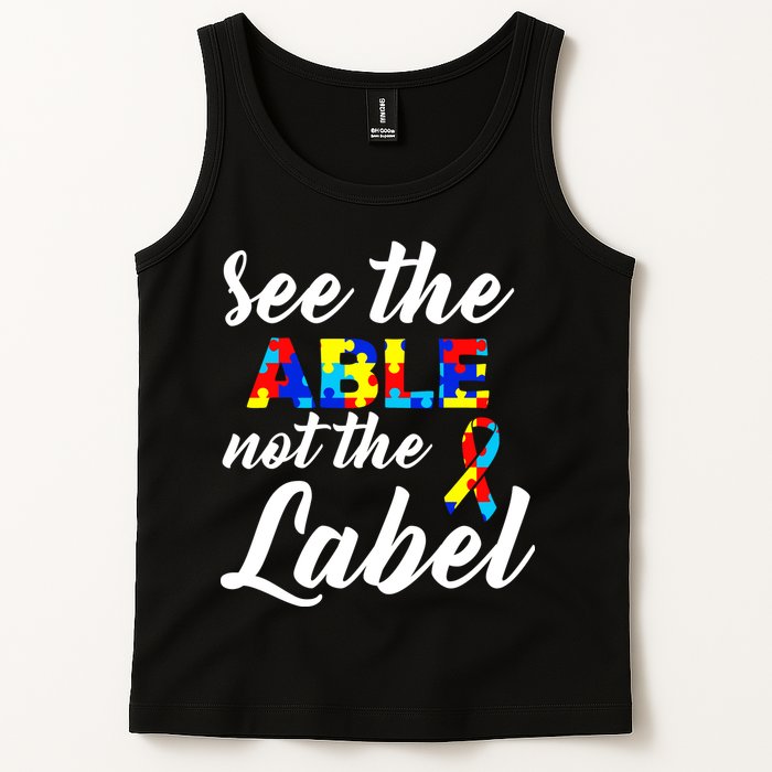Autism Awareness Puzzle See The Able Not The Label Tank Top