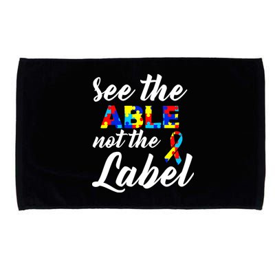 Autism Awareness Puzzle See The Able Not The Label Microfiber Hand Towel