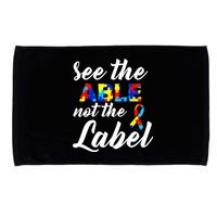 Autism Awareness Puzzle See The Able Not The Label Microfiber Hand Towel