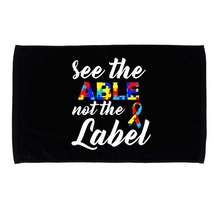 Autism Awareness Puzzle See The Able Not The Label Microfiber Hand Towel