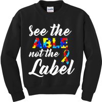 Autism Awareness Puzzle See The Able Not The Label Kids Sweatshirt