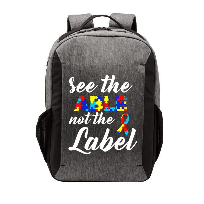 Autism Awareness Puzzle See The Able Not The Label Vector Backpack