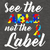 Autism Awareness Puzzle See The Able Not The Label Vector Backpack