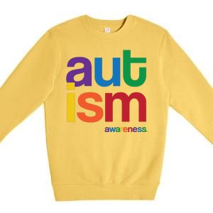 Autism Awareness Rainbow Letters Premium Crewneck Sweatshirt