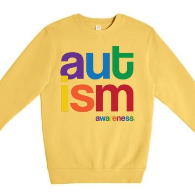 Autism Awareness Rainbow Letters Premium Crewneck Sweatshirt