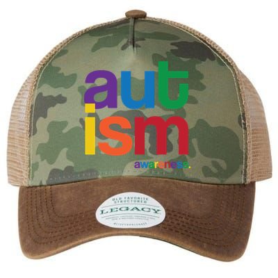 Autism Awareness Rainbow Letters Legacy Tie Dye Trucker Hat