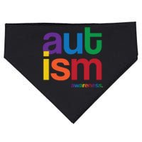 Autism Awareness Rainbow Letters USA-Made Doggie Bandana