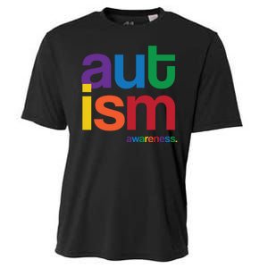 Autism Awareness Rainbow Letters Cooling Performance Crew T-Shirt