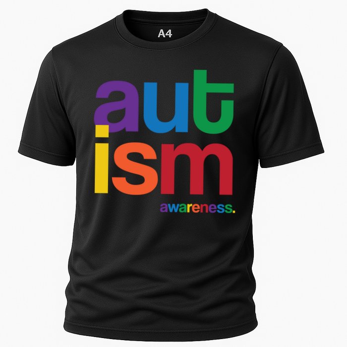 Autism Awareness Rainbow Letters Cooling Performance Crew T-Shirt