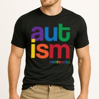 Autism Awareness Rainbow Letters Cooling Performance Crew T-Shirt