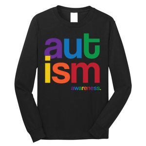 Autism Awareness Rainbow Letters Long Sleeve Shirt