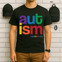 Autism Awareness Rainbow Letters T-Shirt