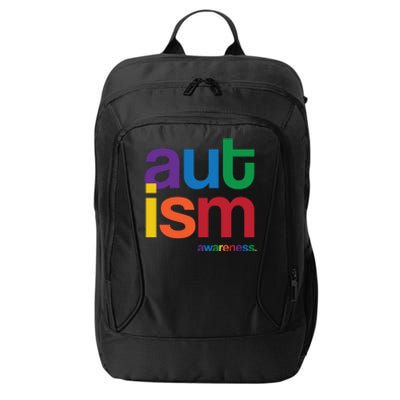 Autism Awareness Rainbow Letters City Backpack