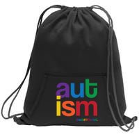 Autism Awareness Rainbow Letters Sweatshirt Cinch Pack Bag