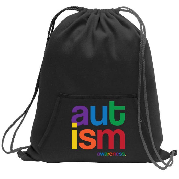 Autism Awareness Rainbow Letters Sweatshirt Cinch Pack Bag