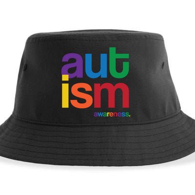 Autism Awareness Rainbow Letters Sustainable Bucket Hat
