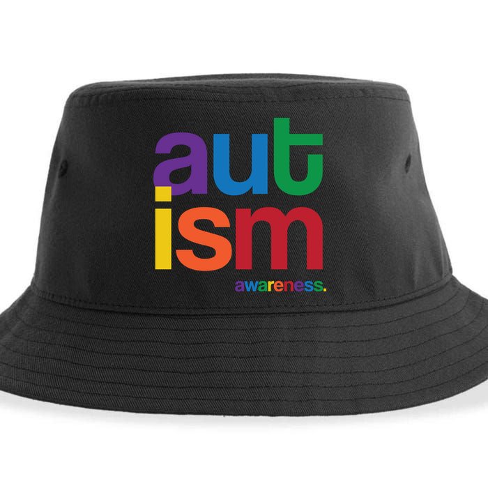Autism Awareness Rainbow Letters Sustainable Bucket Hat