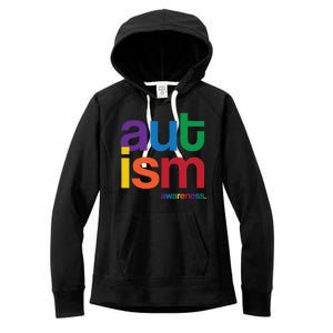 Autism Awareness Rainbow Letters Women's Fleece Hoodie