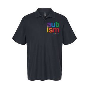 Autism Awareness Rainbow Letters Softstyle Adult Sport Polo