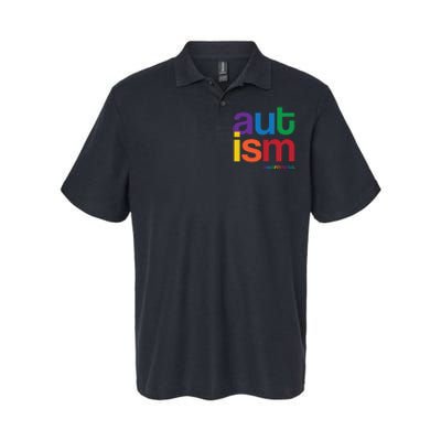 Autism Awareness Rainbow Letters Softstyle Adult Sport Polo