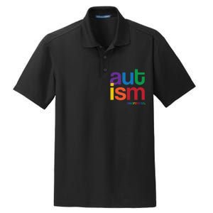 Autism Awareness Rainbow Letters Dry Zone Grid Polo