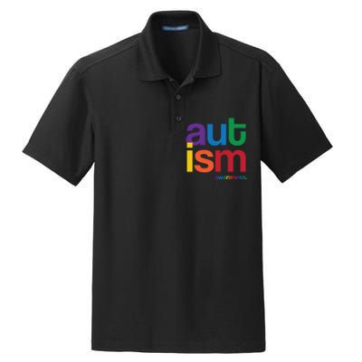 Autism Awareness Rainbow Letters Dry Zone Grid Polo