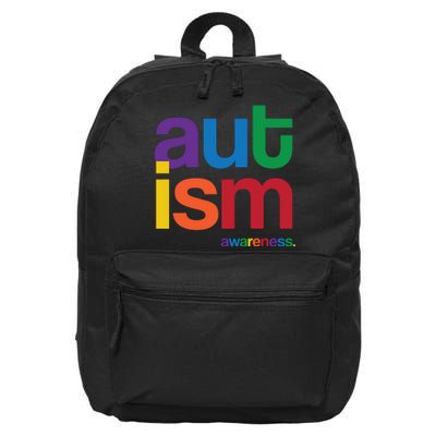 Autism Awareness Rainbow Letters 16 in Basic Backpack