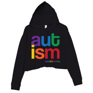 Autism Awareness Rainbow Letters Crop Fleece Hoodie