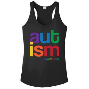 Autism Awareness Rainbow Letters Ladies PosiCharge Competitor Racerback Tank