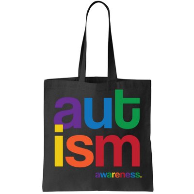 Autism Awareness Rainbow Letters Tote Bag