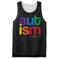 Autism Awareness Rainbow Letters Mesh Reversible Basketball Jersey Tank