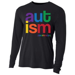 Autism Awareness Rainbow Letters Cooling Performance Long Sleeve Crew