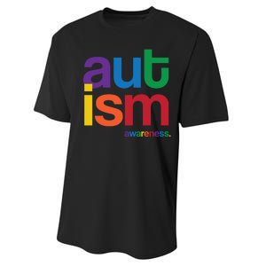 Autism Awareness Rainbow Letters Performance Sprint T-Shirt