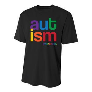 Autism Awareness Rainbow Letters Youth Performance Sprint T-Shirt