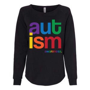 Autism Awareness Rainbow Letters Womens California Wash Sweatshirt