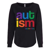 Autism Awareness Rainbow Letters Womens California Wash Sweatshirt