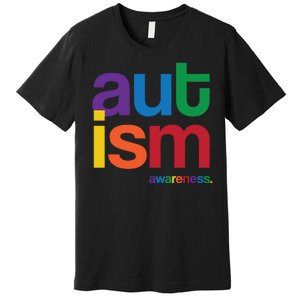 Autism Awareness Rainbow Letters Premium T-Shirt