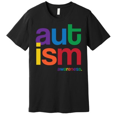 Autism Awareness Rainbow Letters Premium T-Shirt