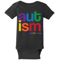 Autism Awareness Rainbow Letters Baby Bodysuit