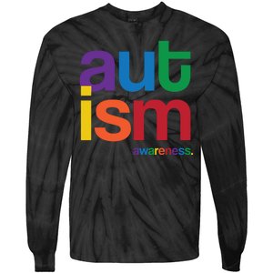 Autism Awareness Rainbow Letters Tie-Dye Long Sleeve Shirt